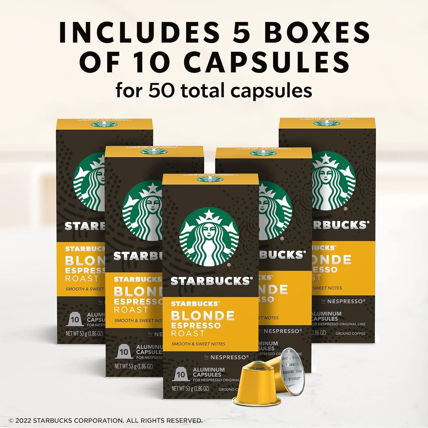 Starbucks Nespresso Original Roast Espresso 50-Capsule Pack - Christmas Special
