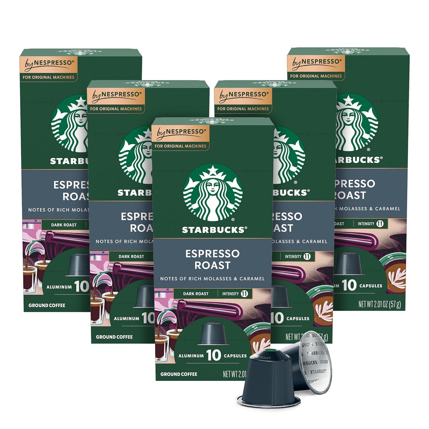 Starbucks Nespresso Original Roast Espresso 50-Capsule Pack - Christmas Special